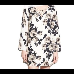 black and white floral dress